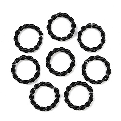 Черный Алюминиевые быстроразъемные соединения, витое круглое кольцо, чёрные, 24~24.5x3.5~4 мм, внутренний диаметр: 17~17.5 мм