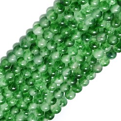 Зеленый лайм Натуральный Malaysia нефритовые бусы пряди, окрашенная и подогревом, круглые, зеленый лайм, 4~4.5 мм, отверстие : 0.8 мм, около 85~88 шт / нитка, 14.57~14.96 дюйм (37~38 см)