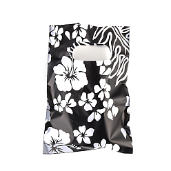 Black Printed Plastic Bags, Rectangle, Black, 20x15cm