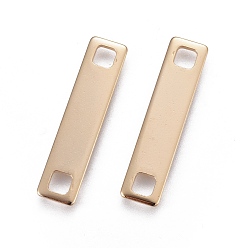 Golden 201 Stainless Steel Links connectors, Rectangle, Golden, 26x6x1mm, Hole: 3x3mm