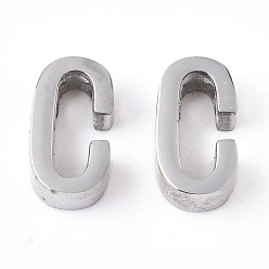 Letter C Anlaufgeschützt 201 Charms aus Edelstahl, Edelstahl Farbe, letter.c, 8x4.5x3 mm, Bohrung: 1.6 mm