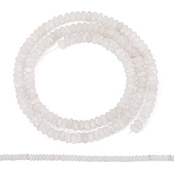 Белый Нефрит 1 нити бусин из натурального белого нефрита, матовые, рондель, 4x2 мм, отверстие : 0.9 мм, около 167~173 шт / нитка, 15.16''~15.35'' (38.5~39 см)