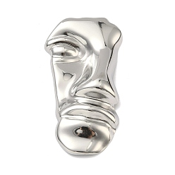 Нержавеющая Сталь Цвет 304 из нержавеющей стали большие кулоны, абстрактные прелести лица, цвет нержавеющей стали, 79x41x11 мм, отверстие : 2 мм