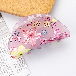 Бледно-Розовый Акриловые коготь заколки, розовый жемчуг, 83x40x34 мм