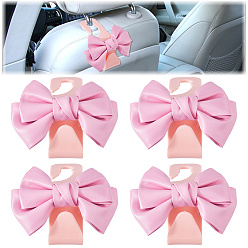 Ярко-Розовый Пластиковый автомобильный крюк, с бантом из искусственной кожи, ярко-розовый, 95x110x85 мм