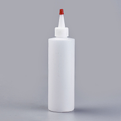 White Plastic Glue Bottles, Bottle Caps Through-hole, White, 5x19.5cm, capacity: 250ml