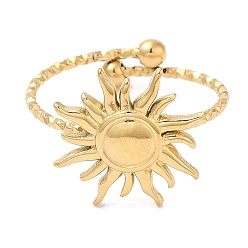 Настоящее золото 18K Ионное покрытие (ip) 304 манжета из нержавеющей стали для защиты от солнечных лучей для женщин, реальный 18 k позолоченный, размер США 7 1/2 (17.7 мм)