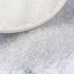 (RR131) Transparent Crystal Миюки круглые бусины рокайль, японский бисер, 15/0, (rr 131) прозрачный кристалл, 1.5 мм, отверстие : 0.7 мм, Около 5555 шт / 10 г