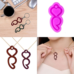 Фуксиновый DIY силиконовые формы кулон, формы для литья смолы, сердце, красно-фиолетовые, 84x44 мм