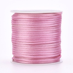 Pink Нейлоновая нить, гремучий атласный шнур, розовые, 1 мм, около 87.48 ярдов (80 м) / рулон