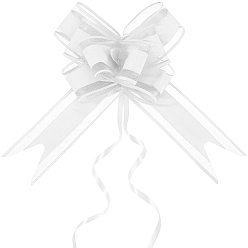 Белый Пластиковые банты-завязки, подарочная лента для свадебного дня рождения, белые, 765x50x1 мм, готовая продукция: 215x175 мм