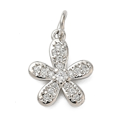 Платина Латунные микропаве прозрачные кубические циркониевые подвески, , стойки покрытие, долговечный, без свинца и без кадмия, платина, 15x12x2.5 мм, отверстие : 3.3 мм