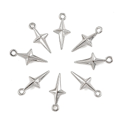 Real 18K Gold Plated SHEGRACE Brass Star Charms, Cadmium Free & Nickel Free & Lead Free, Real 18K Gold Plated, 14x6x2.5mm, Hole: 1~1.2mm