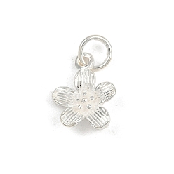 Серебро 925 подвески-цветы из стерлингового серебра, с прыжковых колец, серебряные, 13x10x3.5 мм, отверстие : 3.5 мм