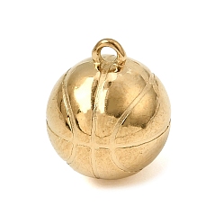 Basketball 316 прелести нержавеющей стали, ионное покрытие (ip), тема спортивного мяча, реальный 18 k позолоченный, баскетбол, 14x11.7 мм, отверстие : 1.6 мм