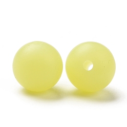 Шампанско-Желтый Светящиеся силиконовые бусины, круглые, шампанское желтый, 12x11.5 мм, отверстие : 2 мм