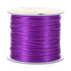 Фиолетовый Японский плоский эластичный хрустальный шнур, полиэфирная нить, для изготовления браслетов-стрейч ювелирных изделий из драгоценных камней, фиолетовые, 0.5 мм, около 65.6 ярдов (60 м) / рулон