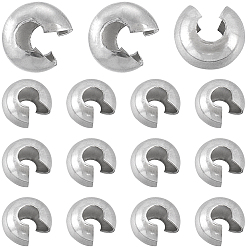 Нержавеющая Сталь Цвет 304 обжимные бусины из нержавеющей стали, цвет нержавеющей стали, 10.5x9x6 мм, 80 шт / коробка