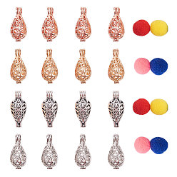 Mixed Color DIY Pendant Making, with Hollow Brass Locket Pendants, Cage Pendants and DIY Doll Craft, Polyester Pom Pom Ball, Round, Mixed Color, 7.4x7.3x2.5cm