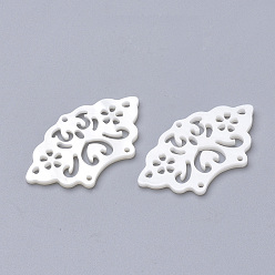 Creamy White Freshwater Shell Chandelier Components, Sector, Creamy White, 35x19.5x2mm, Hole: 1mm