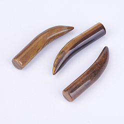 Tiger Eye Natural Tiger Eye Beads, No Hole/Undrilled, Ivory Shape, 34~38x6.5~7mm