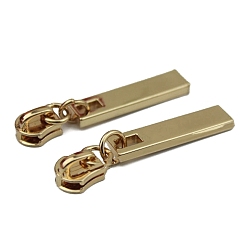 Light Gold #5 Alloy Zipper Puller, for Garment Bag Accessories, Rectangle, Light Gold, 5.6x0.8cm