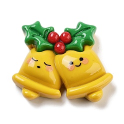 Christmas Bell Рождественские темы кабошоны смолы, золотой рождественский колокольчик, 36.5x44x12 мм