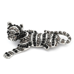 Leopard Броши из сплава со стразами для рюкзака, леопард, 46x86 мм