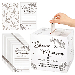 Белый Ящик для бумажных сообщений, с 50шт. картами памяти «Поделитесь жизнью», белые, 190x190x190 мм