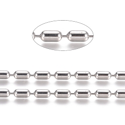 Stainless Steel Color Non-Tarnish 304 Stainless Steel Ball Chains, Stainless Steel Color, Column: 9x4.5mm