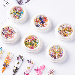 (52) Непрозрачная лаванда Ногтей декоративные аксессуары, cmолой, акриловые стразы и медные кабошоны золотого тона, разнообразные, разноцветные, 2~8x2~9.5x0.5~3.5 мм, 6boxes / комплект