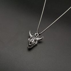 Goat Кулон из сплава рубина и горного хрусталя 667 цепочки из нержавеющей стали, цвет нержавеющей стали, коза, 23.62~27.56 дюйм (60~70 см)