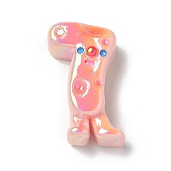 Number Гальваническая тема номера смоляные бусины, семь, 31x24.5x11 мм, отверстие : 1.8 мм