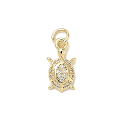 Tortoise Латунные микро проложить кубического циркония прелести, без кадмия и без свинца, реальный 18 k позолоченный, с целью перехода в кольце, черепаха, 14.5x7.5x2.5 мм, отверстие : 3 мм