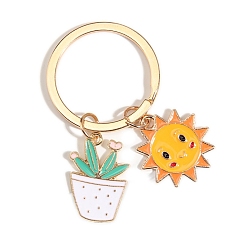 Бледно-Зеленый Сплав брелок, кактус, бледно-зеленый, 10x3 см