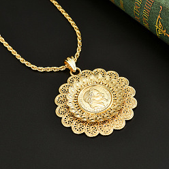 Золотой Большие подвески-цветы из цинкового сплава с человеческим рисунком для женщин, золотые, 23.62 дюйм (60 см)