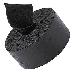 Черный Шнур из искусственной кожи, для одежды, плоский, чёрные, 25x1.2 мм, около 2.19 ярдов (2 м) / рулон