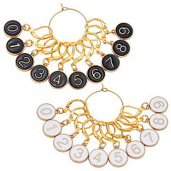 (52) Непрозрачная лаванда 20 маркеры стежков с замком из сплава эмали, с накладками из латуни, плоские круглые с номером, разноцветные, 3 см