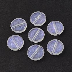 Clear Transparent Acrylic Beads, Glitter Powder, Flat Round, Clear, 17x4mm, Hole: 2mm, about 550pcs/500g