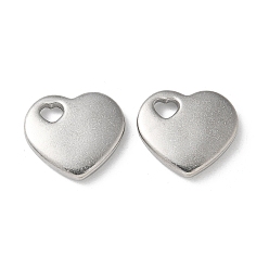 Нержавеющая Сталь Цвет 304 подвески из нержавеющей стали, сердце прелести, цвет нержавеющей стали, 15.5x17x3 мм, отверстие : 3.5x3 мм