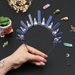 Ляпис-Лазурь Резинки для волос из натурального лазурита, аксессуары для волос для женщин и девочек, 185x155x15 мм