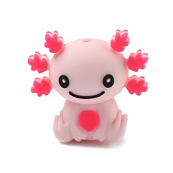 Pink Силиконовые бусины, фокусные бусы, дракон, розовые, 26x28x17 мм, отверстие : 2 мм