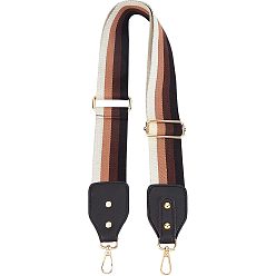 Оранжево-Красный Хлопчатобумажная ткань и кожаные ремни для сумок, с поворотными застежками сплава, с полосой шаблон, аксессуары для замены сумок, темно-оранжевый, 87~132x5~5.6 см