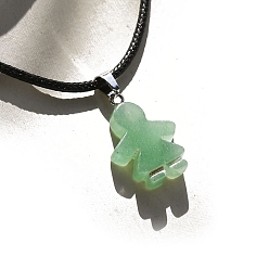 Зеленый Авантюрин Естественный зеленый авантюрин подвески, очарование девушки, платина, 20x16x5 мм