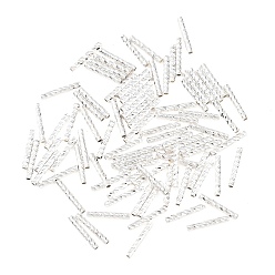 Серебро Латунные текстурированные бусины, серебряные, 10x1.5 мм, отверстие : 1 мм