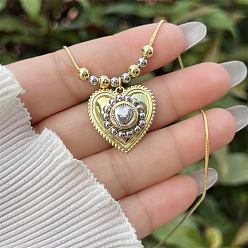Настоящее золото 18K Религиозные латунные подвески в форме сердца для женщин, реальный 18 k позолоченный, 15.75 дюйм (40 см)