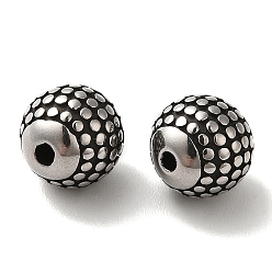 Antik Silber Farbe 304 Edelstahlkugeln, Runde, Antik Silber Farbe, 8x8.5 mm, Bohrung: 1.4 mm
