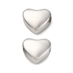Нержавеющая Сталь Цвет 304 из нержавеющей стали бусы, сердце, анти-тускнение, цвет нержавеющей стали, 7x7.5x5 мм, отверстие : 2 мм