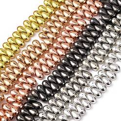 (52) Непрозрачная лаванда Стеклянные бусины с гальваническим покрытием , слеза, разноцветные, 9x6x5.5 мм, отверстие : 0.9 мм, около 125 шт / нитка, 15.75'' (40 см)