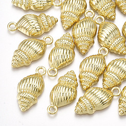 Light Gold Alloy Pendants, Conch Shape, Light Gold, 24x11.5x5.5mm, Hole: 2mm